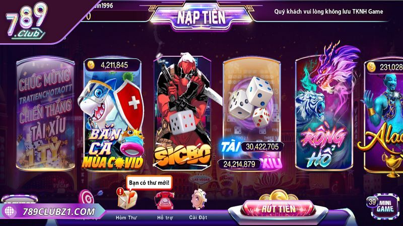 Sử dụng tiền thưởng miễn phí để chơi game tại 789CLUB